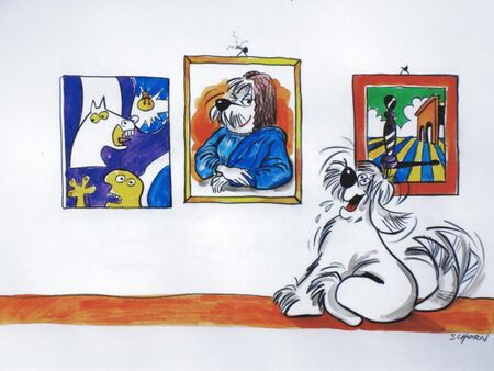 Hund in Galerie