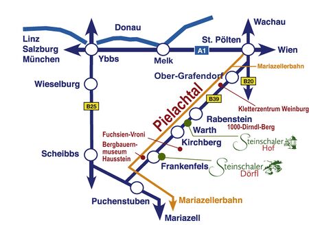 Anfahrtsplan (Verkehrspinne) zu den Steinschaler Naturhotels