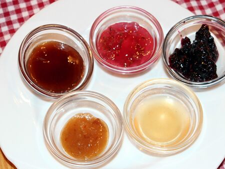 Frühstücksmarmeladen eines Gastes