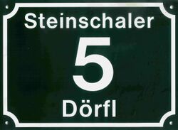 Hausnummer im Steinschaler Dörfl