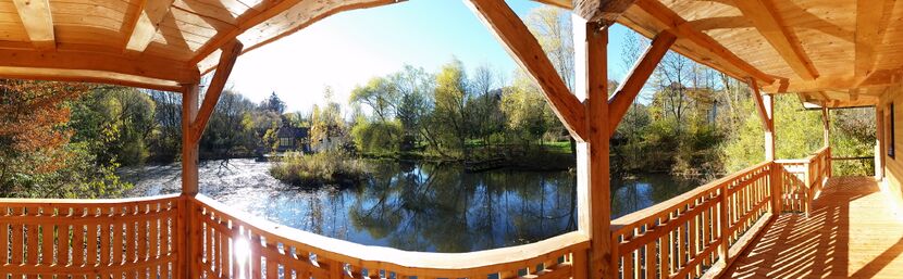 Blick von Terrasse des Wassergartenhauses