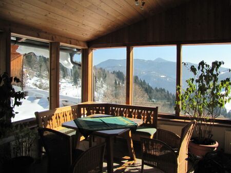 Idyllischer Ausblick von der Pausenzone des Raumes Waitzgarben - Winter