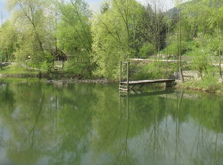 Blick vom Wassergartehaus - Steg vom Wassergartenhaus